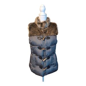 Ruff Hewn Faux Fur Puffer Vest Toggle Buttons